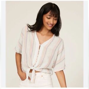 Rails Top S Linen Thea White